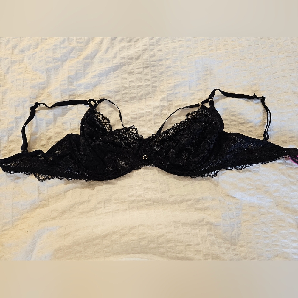 Lace Underwire Bra - Black